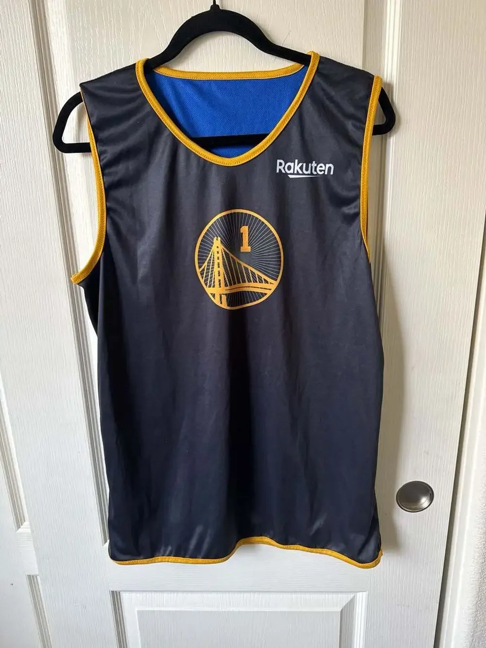 Golden State Warriors Reversible Practice Jersey Blue/Black Adult Medium - Picture 4 of 5